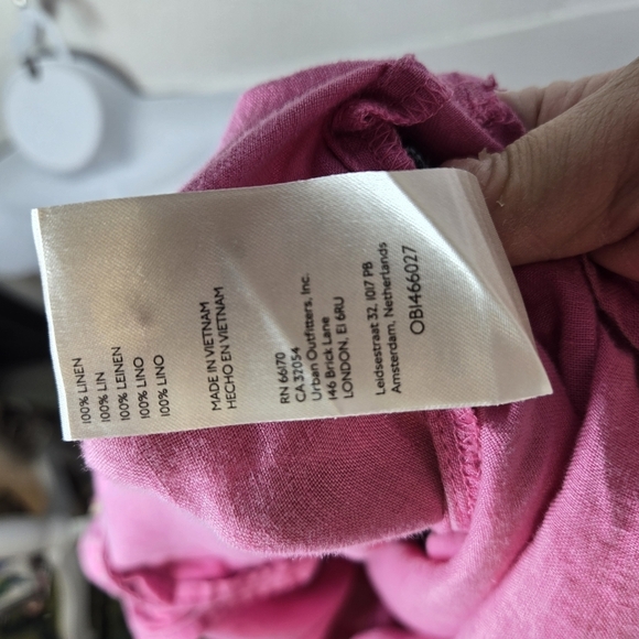 Anthropologie Maeve Pink Linen Button Down Oversized Shirt - Picture 5 of 13